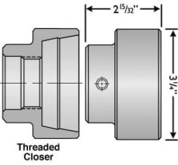 Hardinge® (5C) 2" Threaded Closing Ring, Extra Depth