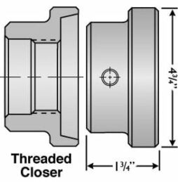 Hardinge® (5C) 4" Threaded Closing Ring, Regular Depth