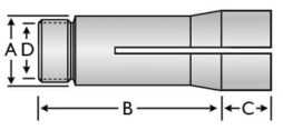 Hardinge® 3J-EN1 1" Extended Nose, 1/4" Pilot Hole