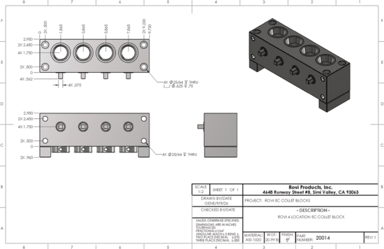 ROVI PART NUMBER DRAWING 20014 ROVI PART NUMBER DRAWING 20014