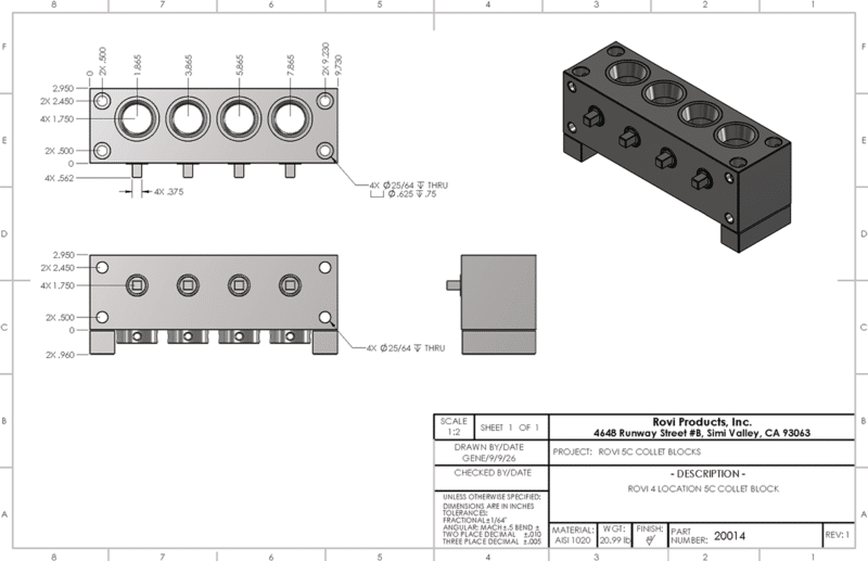 Rovi Part Number Drawing 20014 Rovi Part Number Drawing 20014 1
