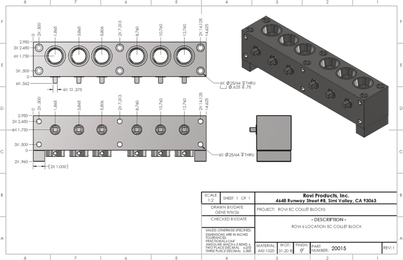 Rovi Part Number Drawing 20015 Rovi Part Number Drawing 20015 1