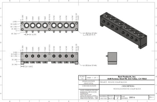 ROVI PART NUMBER DRAWING 20016 ROVI PART NUMBER DRAWING 20016