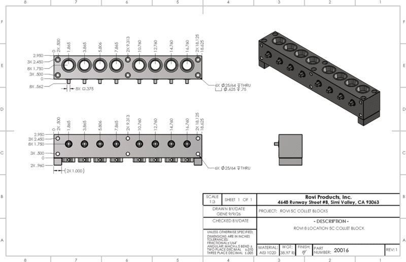 Rovi Part Number Drawing 20016 Rovi Part Number Drawing 20016 1