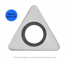 5 PAK TRIANGLE SHAPE ALTiN+ COATED 60 DEGREE ANGLE 0.250 IC 0.096 THICKNESS WITH A 0.015 RADIUS CARBIDE INSERTS AND MATCHING SCREWS