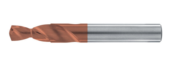 COOLANT THROUGH ROUGHING STEP DRILL FOR SAEJ1926-08 CARBIDE Zirc (ZrCN) 140 DEGREE DRILL POINT (WEB THINNED) 20MM SHANK 108MM OAL