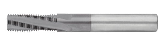 TMI8.0-1.25-HV 15deg HELICAL THREAD MILL CARBIDE VERSA (AlCrN) (M8-1.25 MIN) INTERNAL ONLY .234 DIA X .659 LOC - 3 FLUTES (6mm SHANK X 58mm OAL)