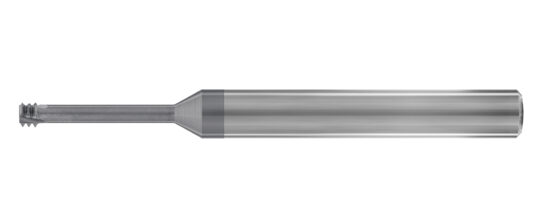 TMLR4-.7MMXLV LONG REACH THREAD MILL CARBIDE VERSA (AlCrN) (M4-.7 PITCH) INTERNAL .120 DIA X .600-NECK (1/4 SHANK) 2-1/2 OAL