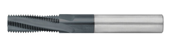 15deg HELICAL THREAD MILL CARBIDE Onyx DLC (ta-C) (M8-1.25 MIN) INTERNAL ONLY .234 DIA X .659 LOC - 3 FLUTES (6mm SHANK X 58mm OAL)