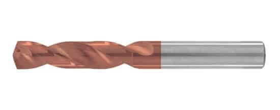 COOLANT THRU CARBIDE DRILL Zirc (ZrCN) .693 DIAMETER 73MM FLUTE LENGTH 140 DEGREE DRILL POINT (WEB THINNED) 18MM SHANK 123MM OAL