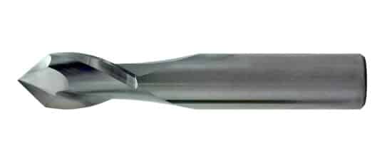 SOLID CARBIDE 2 FLUTE DRILL MILL 120 DEGREE INCLUDED ANGLE .500 SHANK x 3.0 OAL 1.00 OD LENGTH 30 DEG HELIX